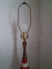 Mid-century Modern Bradley Mfg Danish Style Table Lamp Teak And Ceramic