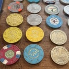 Mixed Las Vegas Casino Chips   Gaming Tokens Lot  Harrah s  Aladdin  Dunes