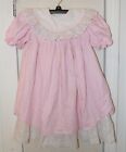 Vintage Childs Dress Bryan Size 5 Pink White With Lace