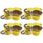 4 Pack 2 x 15  Ratchet Tie Down Straps With Double J Hook 5000lbs Heavy Duty