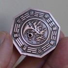 I Ching Spinning Divination Coin Necklace     Solid Copper Chinese Tarot Tool