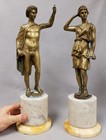 Pair Of Antique 16th Or 17th Century Renaissance Bronze Sculptures Man   Woman