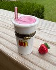 Mcdonalds Milkshake Phb Porcelain Hinged Trinket Box Strawberry Charm Repaired