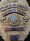 Rare Obsolete African Police  Badge  Republic Of Liberia National Police 