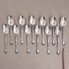 Violet By Wallace Set 12 Sterling Silver Teaspoon 5 3 8  Rw s Spoon Nouveau 193g