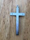 Crucifix Cross Rosary Pendant Vintage Silver Brass Jesus Catholic Religious