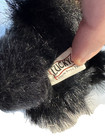 Classic Black Plush Toy  Stuffed Animal Toy W  Red Ribbon Collar  Cuddly Soft