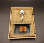 Box 69  Vintage Cast Brass Grecian Key American Device U s  Post Office Box Door