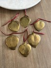 One Vintage 4  Mexican Etched Brass Heart Ex Voto Milagro Devotional Prayer