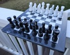 Marble Chess Set  Gift Storage Box  Black   White 12  Chess Board   Chess Pieces