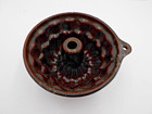 Vintage Cake Pan Brown Earthenware Stoneware Pottery