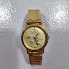 Vintage Lorus Y481-1720 Mickey Mouse Gold Tone  Watch New Battery Tested Disney