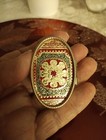 Vintage Gold  Brass Metal Pill Box With Beautiful Design All Around