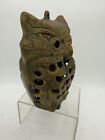 Vintage Brass Owl Candle Holder Hanging Lantern Patina 1970s Mcm Boho