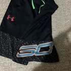Under Armour Steph Curry Boys Black Mesh Basketball Shorts Colorblock Drawstring