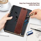 2-pack Elastic Pencil Case For Notebook Leather Pen Holder Stationery Zipper Bag