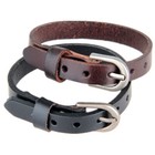 Men Women Wrist Strap Buckle Leather Bracelet Friendship Bracelet Punk Bangle Us