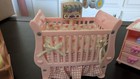 Fisher Price Loving Family Dollhouse Lighted Pink Crib Nursery Vintage