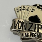 Von Zipper Belt Buckle Las Vegas Casino Poker Cards Roll Em Silver Tone