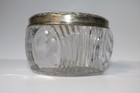 Antique Art Deco Glass Dresser Jar Sterling Silver Lid Marked S B
