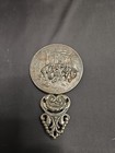 Vintage Antique Silver Plated Hand Held Fancy Victorian Mirror Stamped Denmark