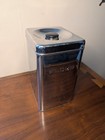 Vintage Silver Metal Rectangular Flour Canister W  Lid  16 Oz Solid plain