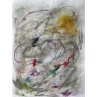 Original Abstract Mixed Media Drawing 12x9 Charcoal Pastel Expressionist Art