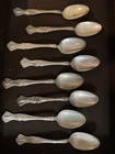 8 1847 Rogers Bros Vintage Grape Teaspoons 5 7 8    Silverplate Antique 1904 Lot 1