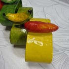 Vintage Handmade Paper Mache Napkin Rings 5pc Set Fruit Vegetable Theme