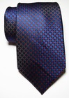 New Classic Checks Dark Blue Red Jacquard Woven Silk Men s Tie Necktie