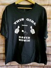 This Girl Loves David Bowie Black White T-shirt Men s Xl Hanes Comfortsoft