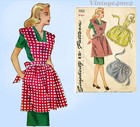 1940s Vintage Simplicity Sewing Pattern 1163 Wwii Misses Full Or Half Apron Sm
