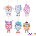  complete Set  Sonic Friends Sanrio Mascot Plush  Shadow Hello Kitty Cinnamoroll