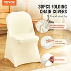 Vevor 30pcs White Stretch Spandex Folding Chair Covers For Wedding Party Dining