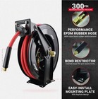 Milton 1 2  X 50  Steel Dual Arm Rubber Air Hose Reel Auto Retractable 2780-50d