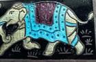 Enamel Elephant Decorative Pill Box Hinged Lid  Metal   Enamel