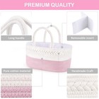 Diaper Caddy Organizer - Cotton Rope Nursery Storage Basket For Baby Essentia   