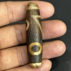 Vintage Old Himalayan Indo Tibetan 2 Eyes Agate Stone Dzi Bead With Rare Pattern