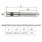 Hollow Paper Drill Bit 9mmx75mm For Straight Shank Punch Punching Machine
