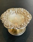 Sterling Silver Antique Pedestal Bonbon nut Dishes  4 In Repousse Chased Floral