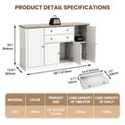 Farmhouse 58  Sideboard Buffet Cabinet With Storage  Sideboard Cabinet With 2   