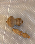Antique Vintage Carved Vegetable Nut Ivory Sewing Lot Thimble Holder Needle Case