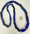 Strand Of Russian Blues Vintage Antique Czech And Bohemian Glass Trade Beads