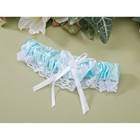 Victoria Lynn    Garter - Satin - Lace Trim W  Heart - Light Blue - Us Shipper