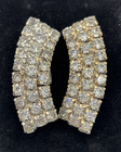 Vintage Rhinestone Shoe Clips Curved 1940s Silver Tone Pair