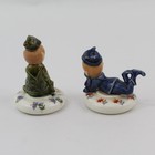 2 Vintage Ceramic Pixie Figurines Reading I Dealt Last Signed Yalena
