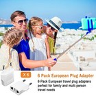 6pcs European Travel Plug Adapter  Us To Europe Plug Adapter Outlet Converter Us