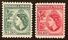 Travelstamps 1953 Trinidad   Tobago Stamps  82a-83a 12 Perf  1 20    4 80 Mnh Og