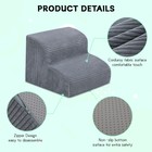 Pet Stairs Memory Foam 2 Non-slip Steps Dog Cat Puppy Ladder For High Bed Sofa
