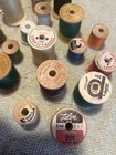 Lot Of 39 Vintage Wood   Plastic Spools Sewing With Thread